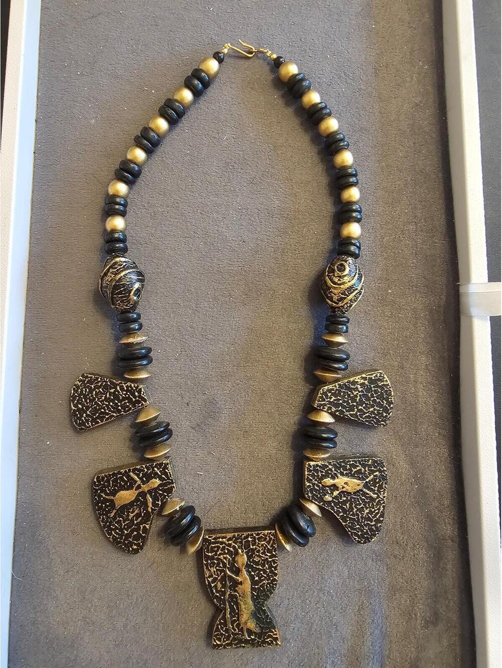 Gold And Black Necklace